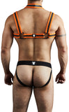 Titan Neoprene Jockstrap and Harness Combo Neon Orange