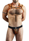 Titan Neoprene Jockstrap and Harness Combo Neon Orange