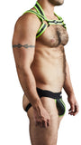 Titan Neoprene Jockstrap and Harness Combo Neon Green