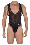 Lace-Mesh Bodysuit Thong