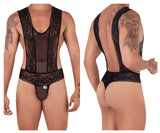 Mesh-Lace Bodysuit Thongs