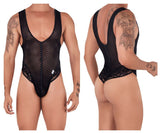 Lace-Mesh Bodysuit Thong